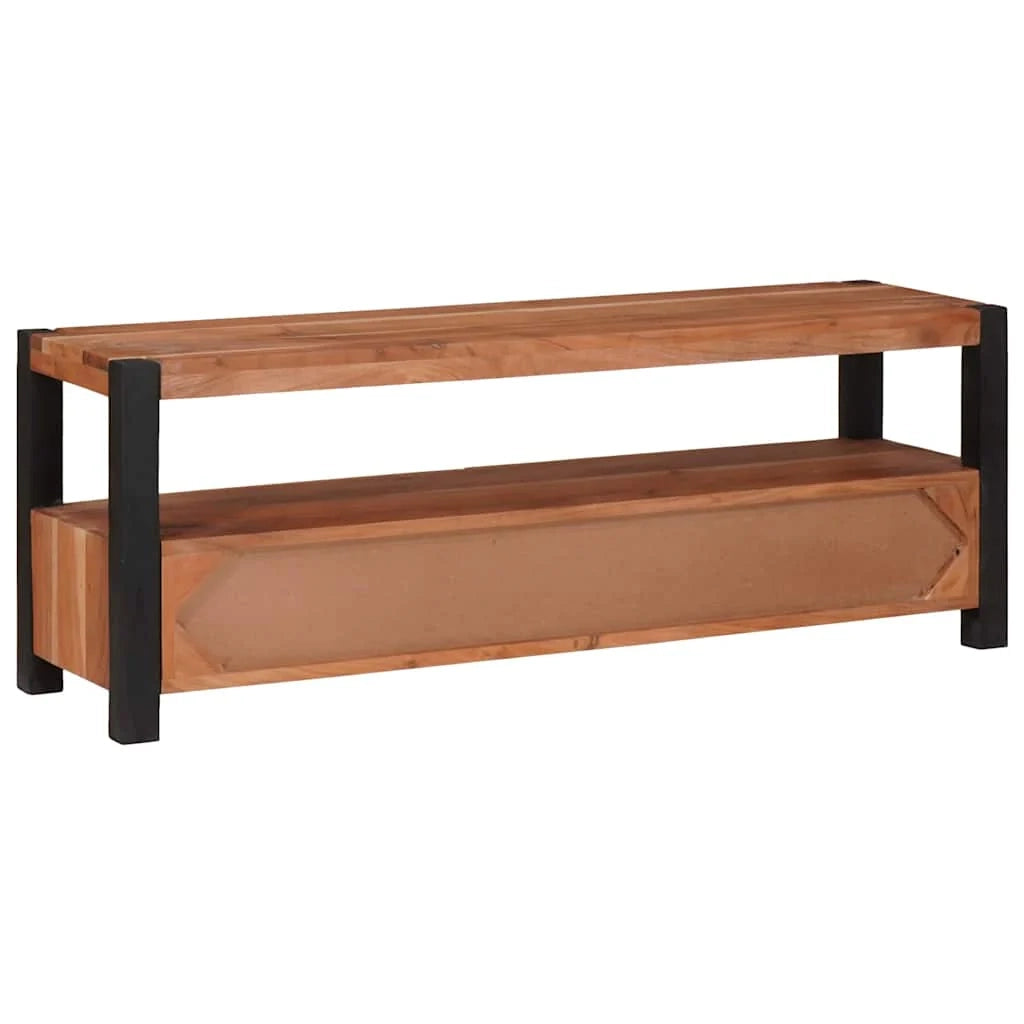 Mobile TV compatto con contenitore per soggiorno 110 x 30 x 40 cm legno massello di acacia marrone 02_0058059