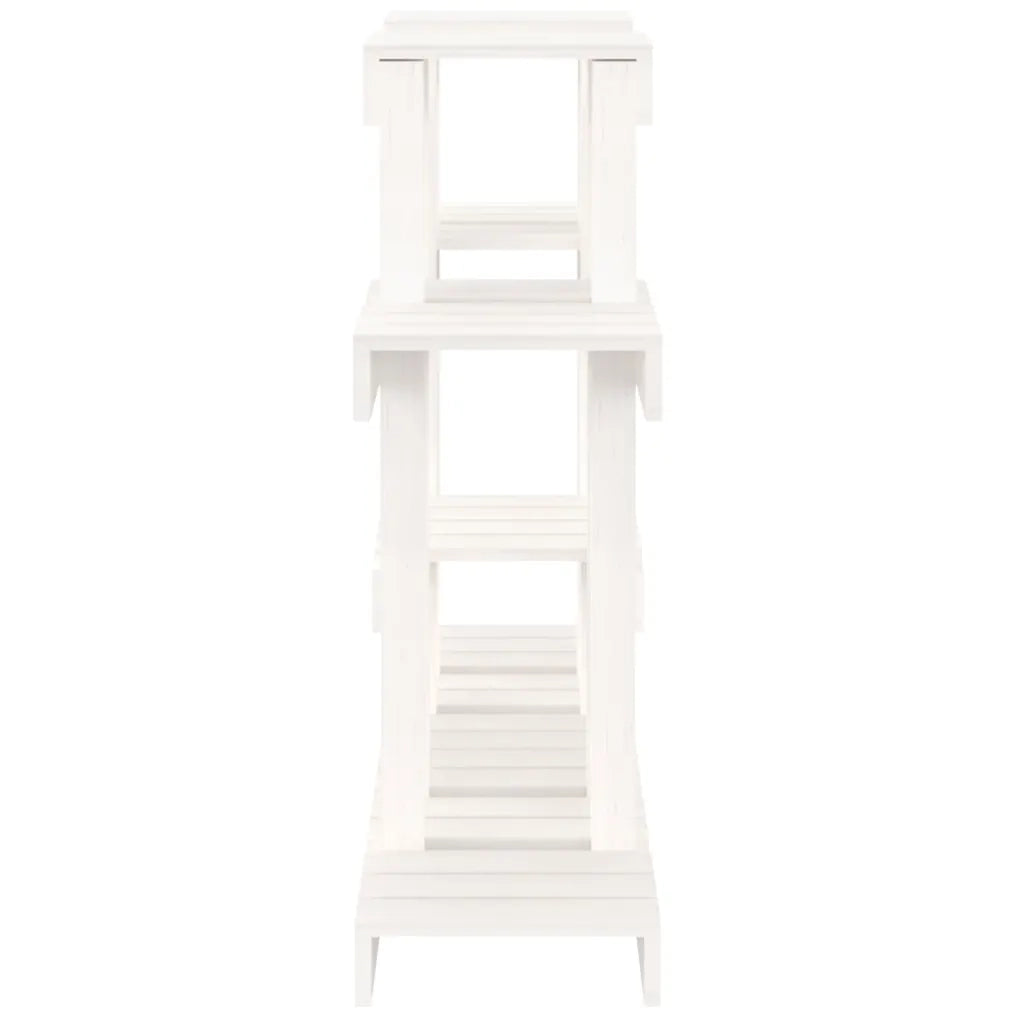 Supporto per Piante Bianco 104,5x25x77,5 cm in Massello di Pino