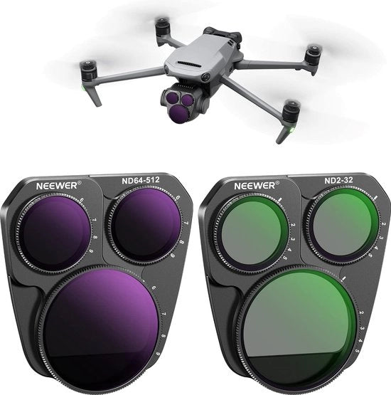Set di Filtro ND Variabile per DJI Mavic 3 Pro/Pro Cine - Set di 2 ND2-32 (1-5 livelli di apertura) e ND32-512 (5-9 livelli di apertura), Filtro di Densità Neutrale Variabile Optico