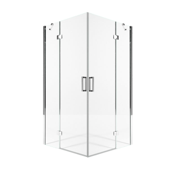 Box Doccia Angolare 140x120 cm 2 Ante Battenti in Cristallo Trasparente 8mm H195 Bonussi Ilenia