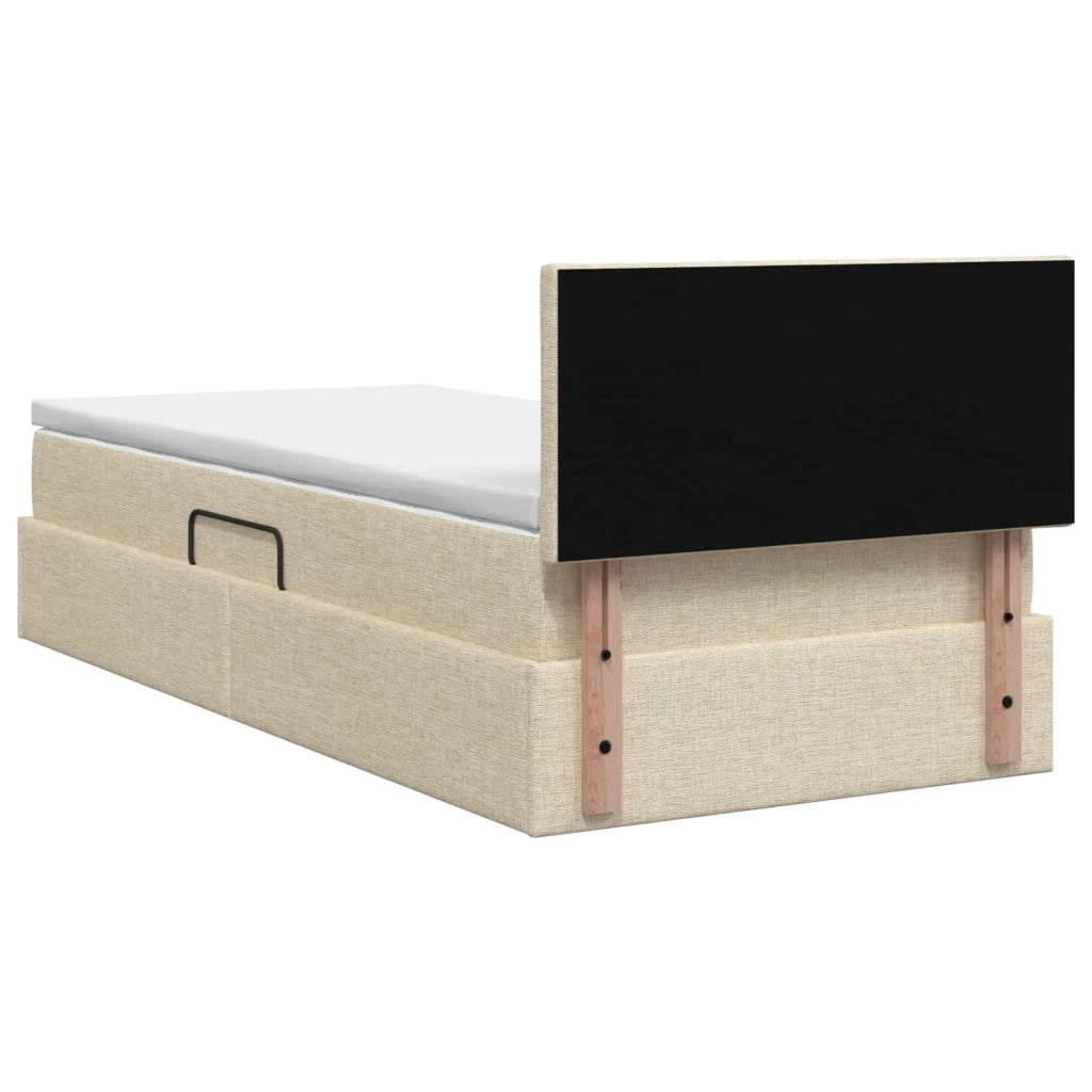 Letto con contenitore e materasso Crema 100 x 200 cm Velluto 3458668