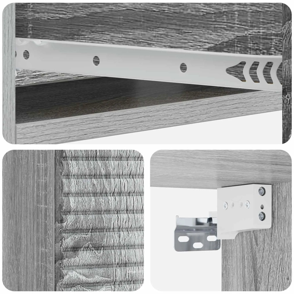 Tavolino da Parete Laterale 59 x 34,5 x 17 cm Grigio Sonoma 898661