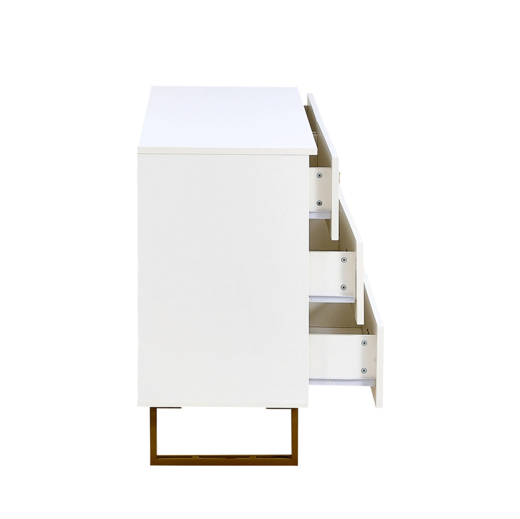 Sideboard moderno con 6 cassetti; 120x40x75 cm; in MDF bianco
