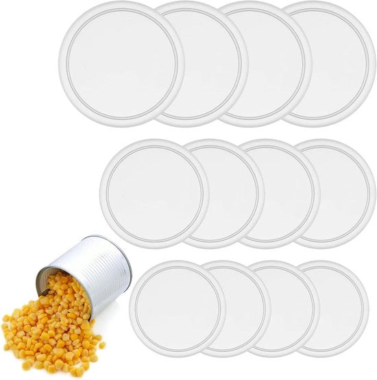 Diversi Deksels per bottiglie - 12 pezzi in 3 misure - Chiusure trasparenti lavabili per alimenti per gatti e cani da 400g/800g.