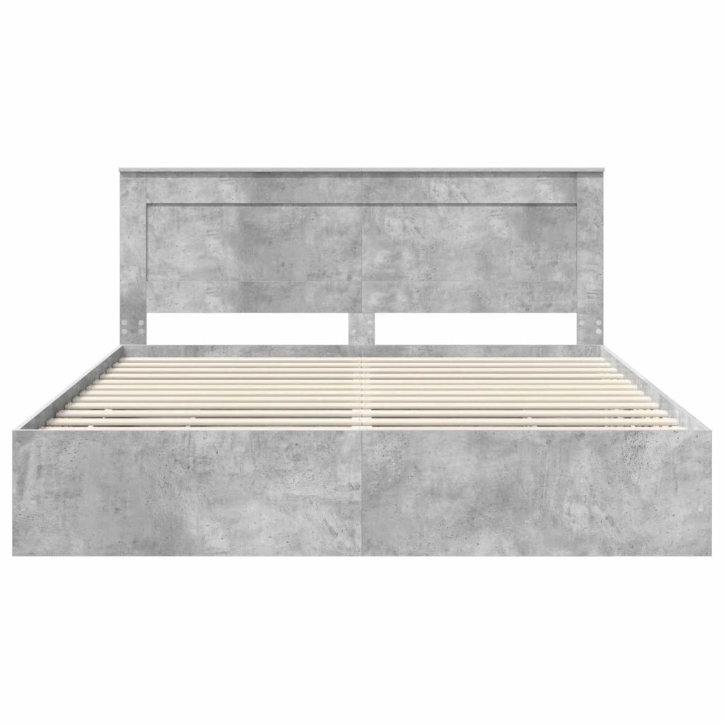 Struttura del letto con cassetto Grigio cemento 200 x 200 cm