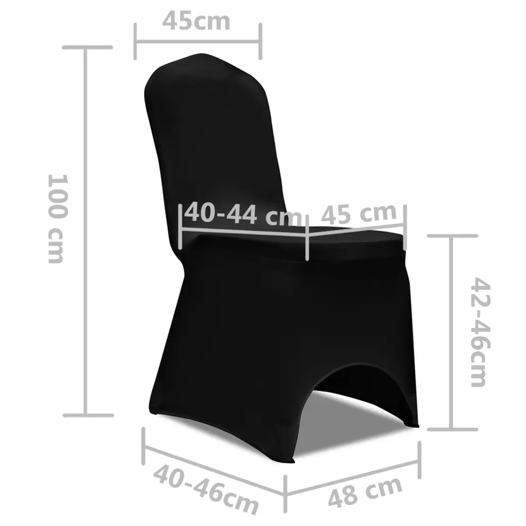 Coprisedia in Tessuto Elasticizzato Nero Set 6 pz CFW3518826