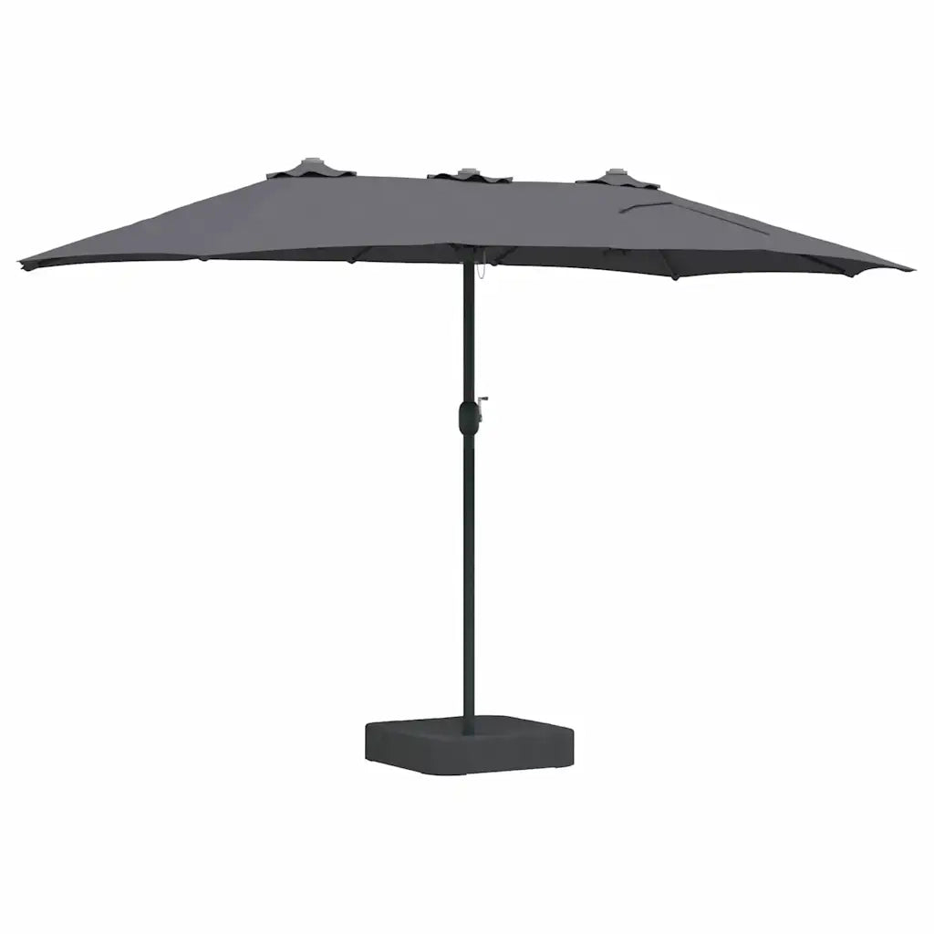 Ombrello da giardino-Ombrellone da spiaggia Antracite 385 x 209 x 244 cm