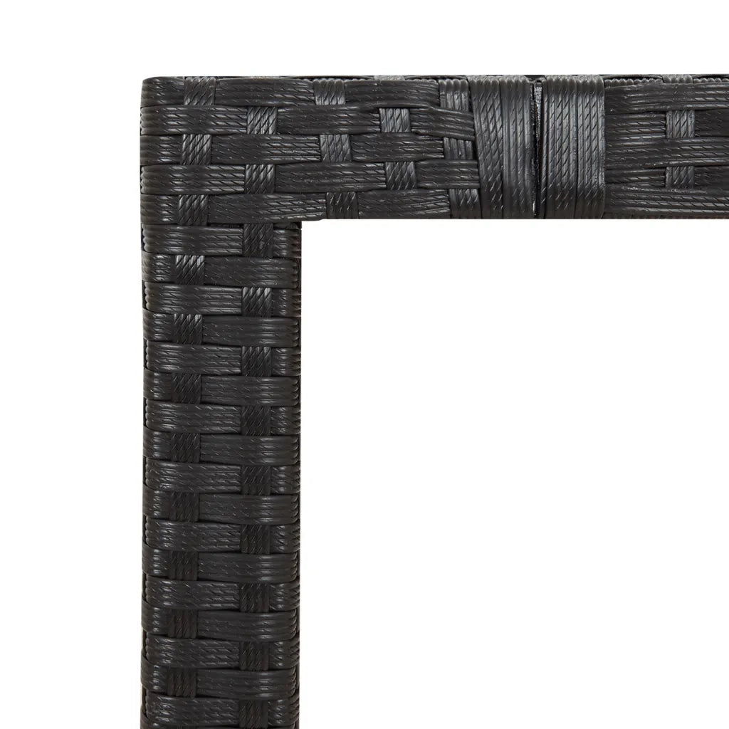 Set Pranzo Giardino 5pz Nero Polyrattan Legno Massello Acacia 3157608