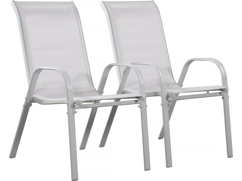 Sedia da giardino textilene "Cordoba" -Phoenix- Grigio chiaro-Set di 2