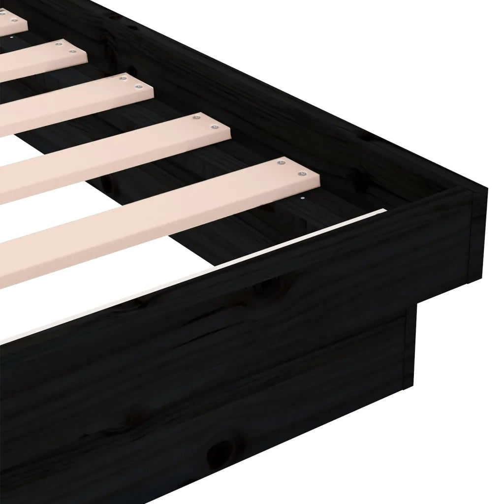 Giroletto Nero in Legno Massello 135x190 cm Double 819951