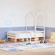 Tetto Letto Bambini Bianco 118x70x176,5 cm Legno Massello Pino 846986