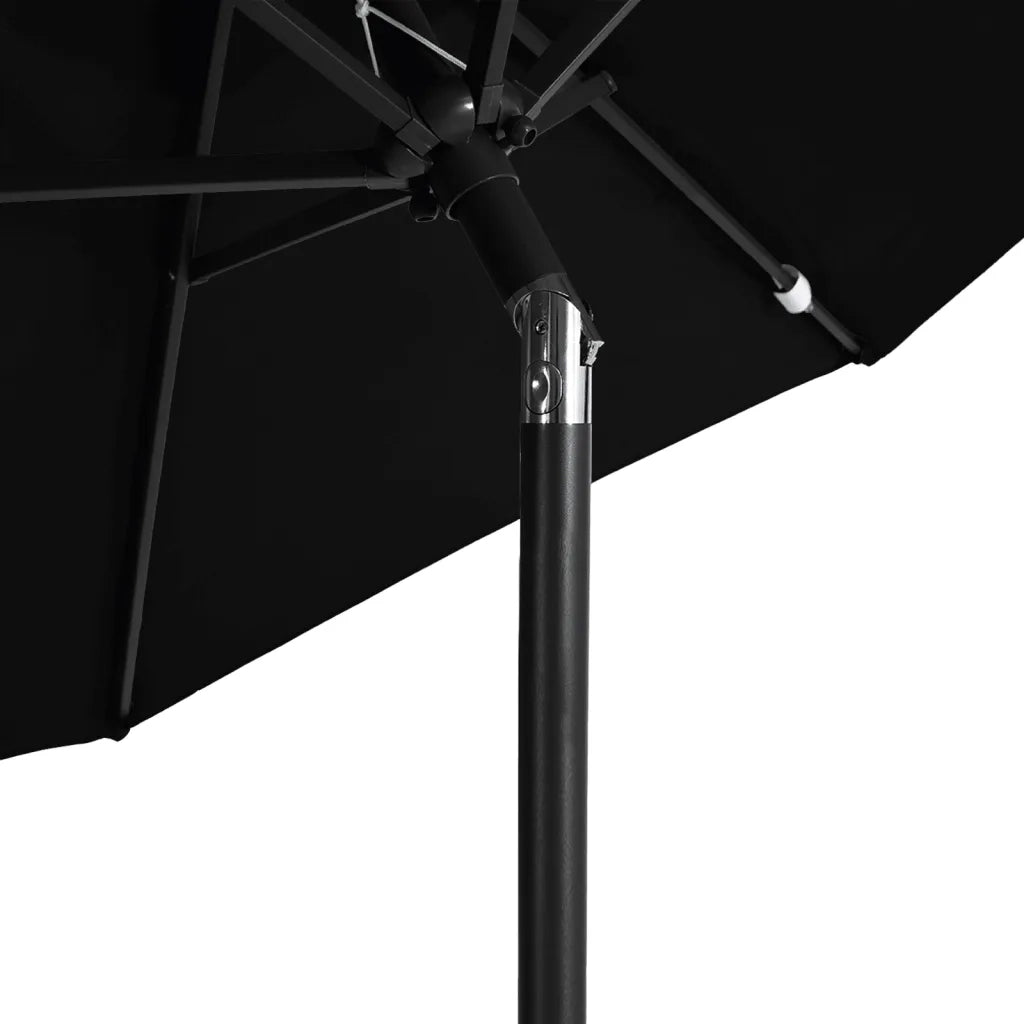 vidaXL Ombrellone Giardino con Palo in Acciaio Nero 225x225x212 cm