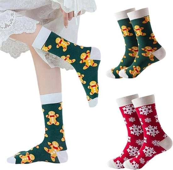 Calze di Natale 2 Pair - Calze divertenti/modelli - Multicolore/classici - Comodi/coton - Respiranti/elastici - Ideali come regalo - Calze festive
