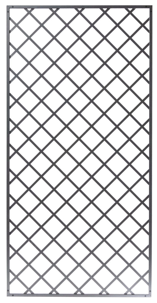 Set 2 Pezzi Traliccio Fisso con Cornice per Giardino Verdemax 180x90 cm in Alluminio Antracite