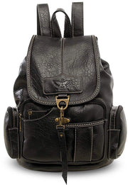 Retro Borsa da Scuola Borsa da Spalla Impermeabile per Uomo e Donna Borsa da Scuola per Studenti e Università Borsa da Spalla per Viaggio e Giornata Borsa da Spalla in PU per Diversi Uso Borsa da Spalla in Nero Durevole