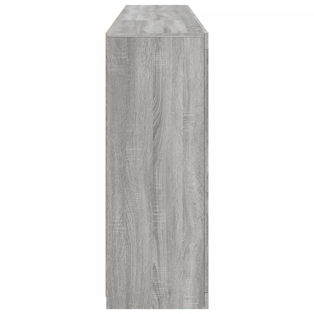 Credenza | Madia | Buffet da pranzo | Armadio da pranzo con Luci LED Grigio Sonoma 181,5x37x100 cm