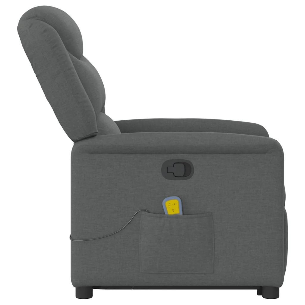 Poltrona Alzapersona Massaggi Reclinabile Grigio Scuro Tessuto 3303205