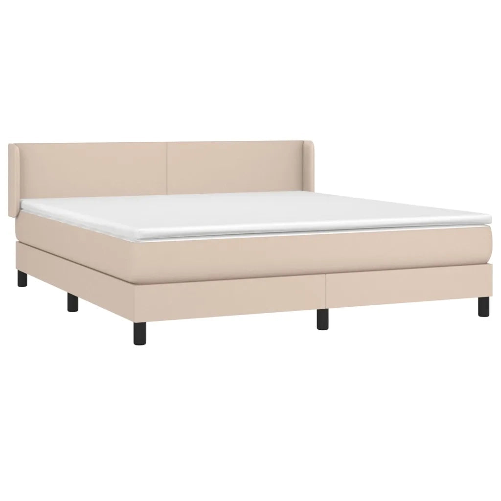 Giroletto a Molle con Materasso Cappuccino 180x200cm Similpelle