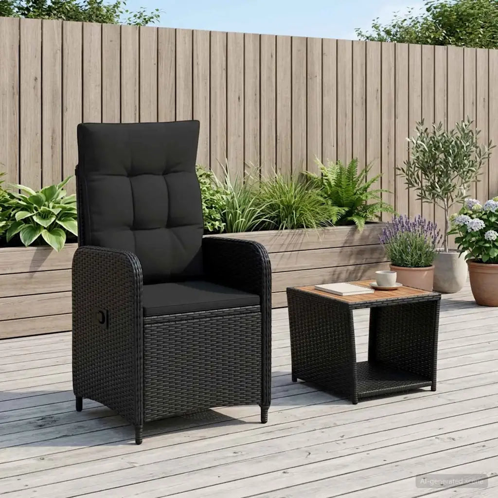 Set Lounge da Giardino 2 pz Nero 3422346