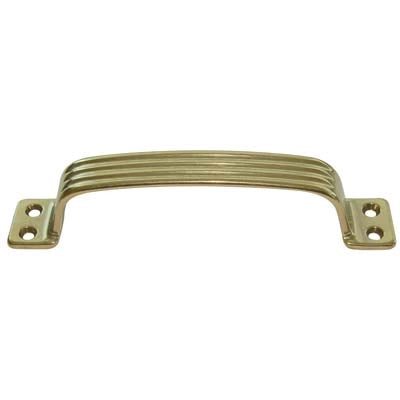 MANIGLIETTA MOBILI RIGATA - OTTONE LUCIDO I.MM 140- 5 pezzi