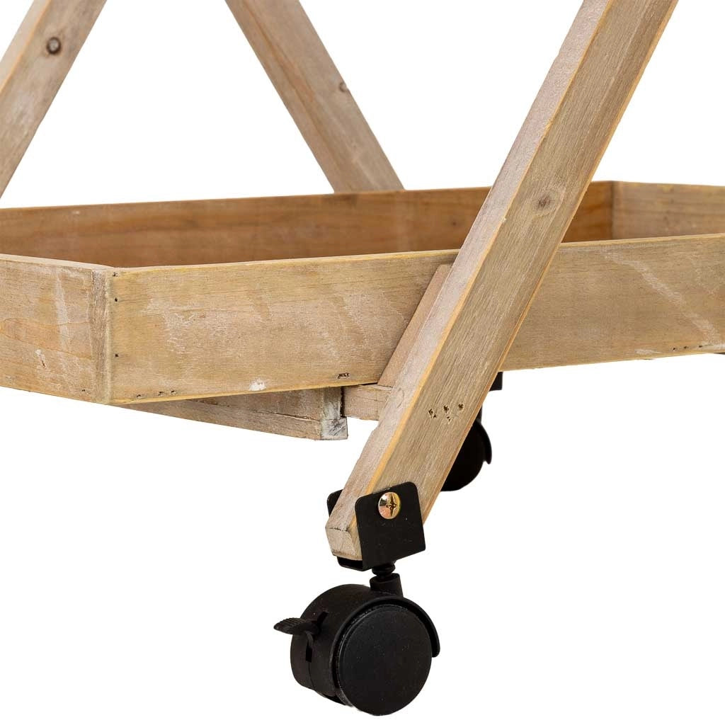 Carrello espositore legno marrone 118,5x17x51,5h cm