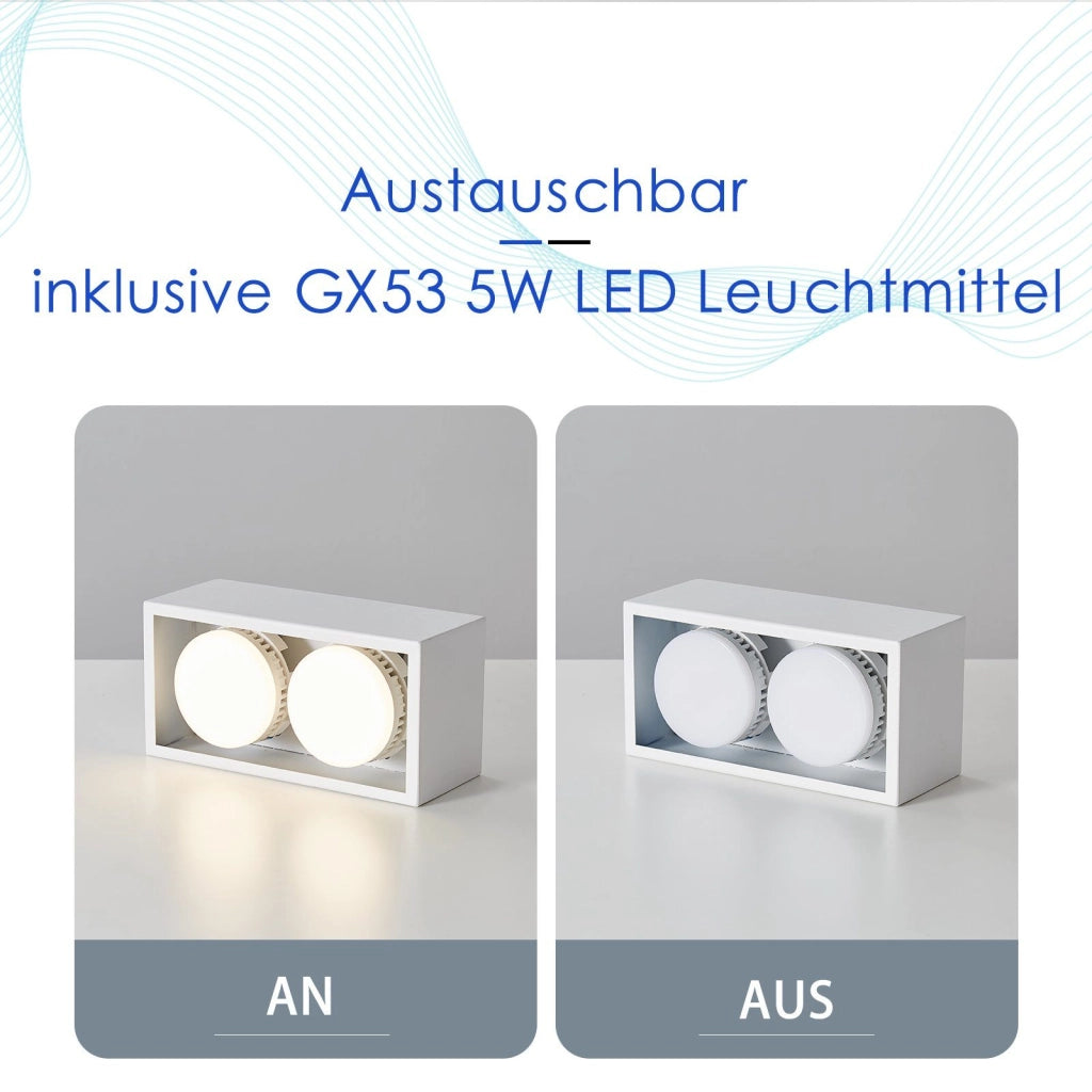 ZMH Faretto da soffitto LED 2 fiamme da incasso GX53 bianco