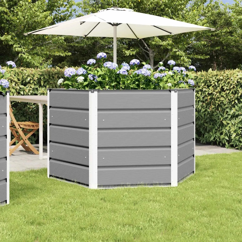Fioriera | Cassetta per fiori | Vaso Grigio chiaro 129 x 129 x 75 cm Acciaio