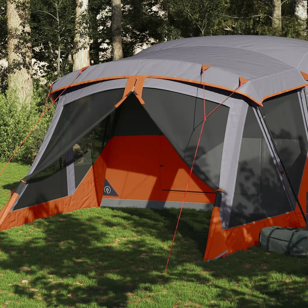 Tenda da Campeggio con Portico 4 Persone-Tenda per Escursionismo Arancione Impermeabile 749559