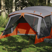 Tenda da Campeggio con Portico 4 Persone-Tenda per Escursionismo Arancione Impermeabile 749559