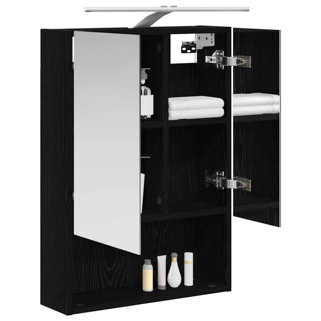 Mobiletto per specchio da bagno Rovere Nero 50 x 14,5 x 70 cm 889208