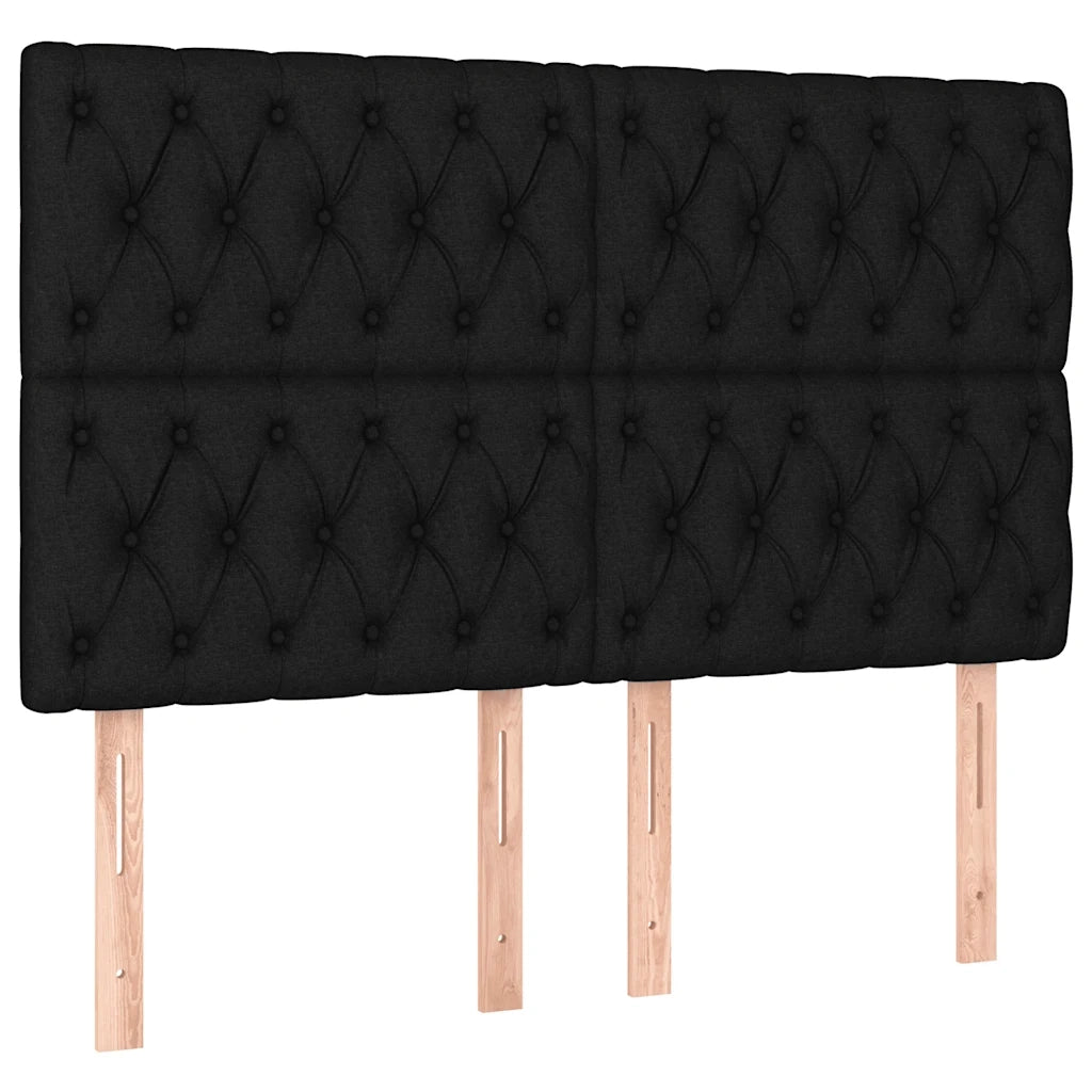 Letto matrimoniale | Letto per adulti | Giroletto senza Materasso Nero 140x190 cm in Tessuto