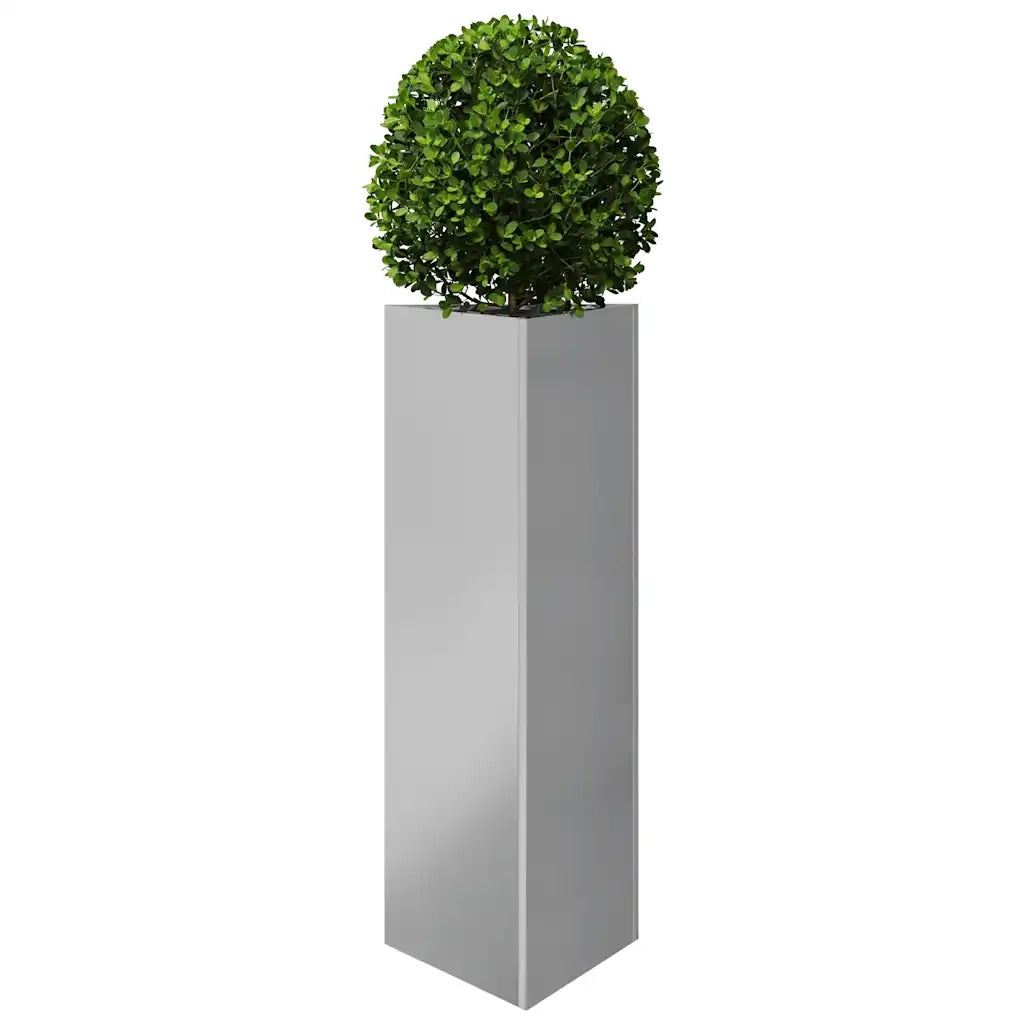 Fioriera da Giardino-Vaso da Esterno-Contenitore per Piante Triangolare 30x26x75 cm in Acciaio Zincato