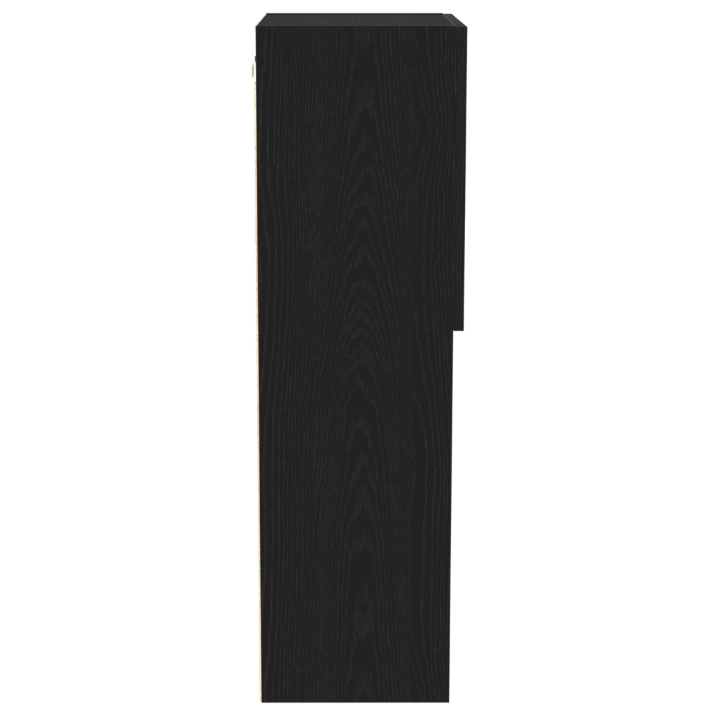 mobile TV  con luci LED rovere nero 40,5x30x102 cm
