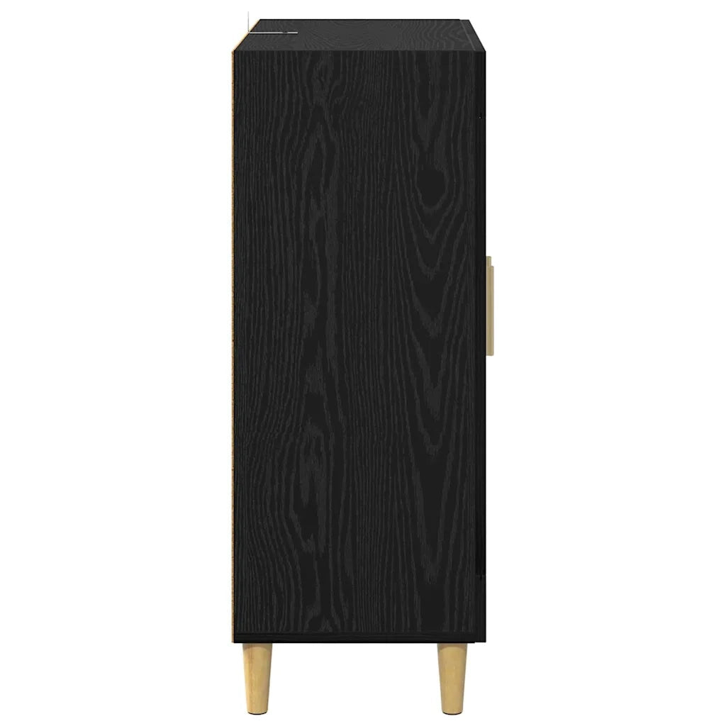 Credenza-Buffet-Armadio da cucina Rovere Nero 69,5 x 34 x 90 cm Legno multistrato 722812