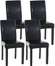 Set di 4 sedie da pranzo in finta pelle Ina nero,marrone scuro