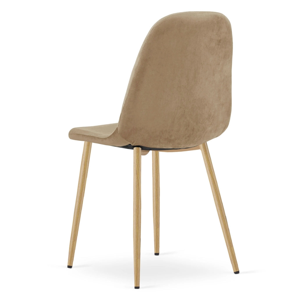 Set di 2 sedie Padva in velluto marrone e gambe effetto rovere