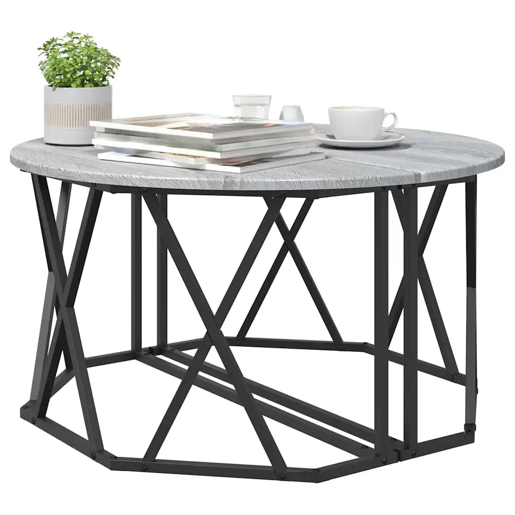 Tavolino da Salotto-Tavolino da soggiorno-Tavolo Grigio Sonoma 80 x 80 x 42 cm