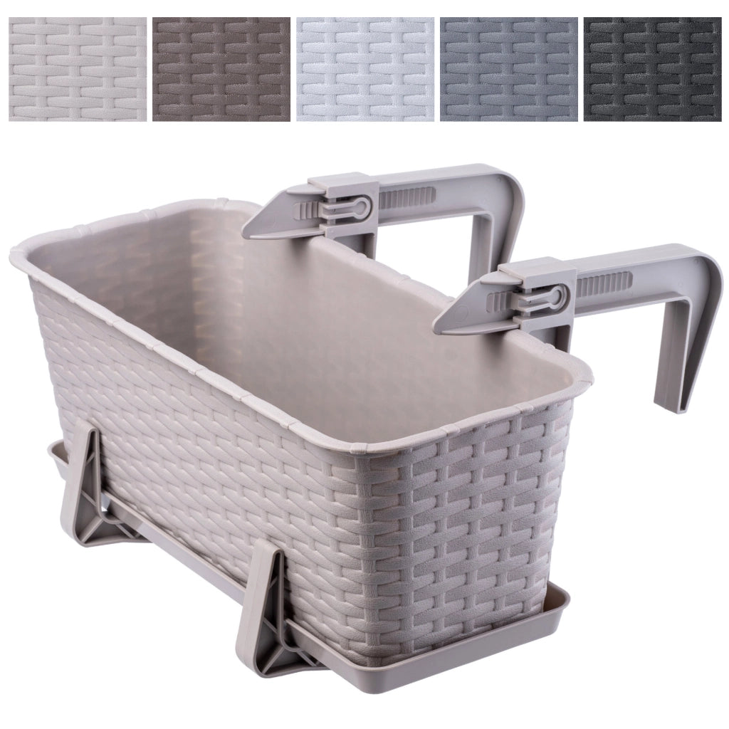 Fioriera da balcone KADAX con supporto, 40 cm + manici