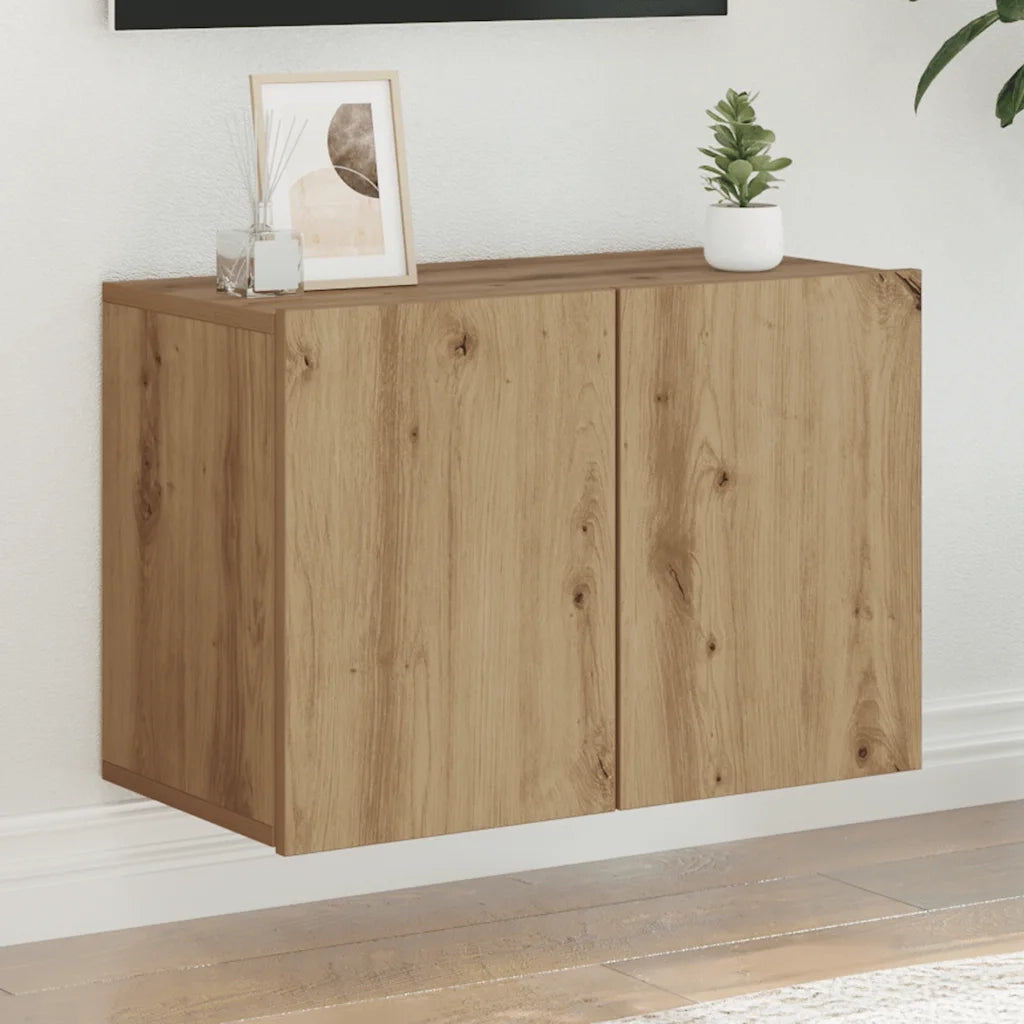 Mobile TV a Parete-Mobile TV a Muro Rovere Artigianale 60x30x41 cm