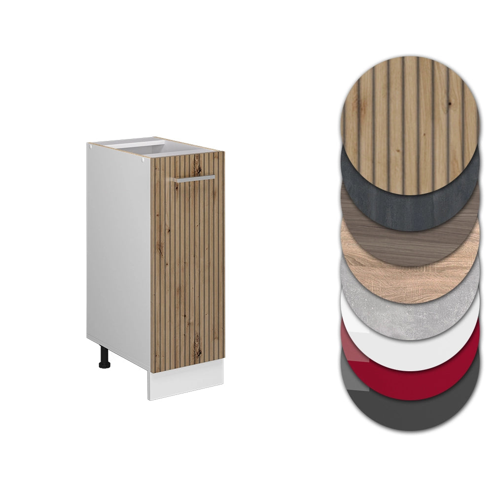 Armadio cucina dispensa alto R-Line Rovere artigianale/Bianco 30 cm, PL Rovere Vicco