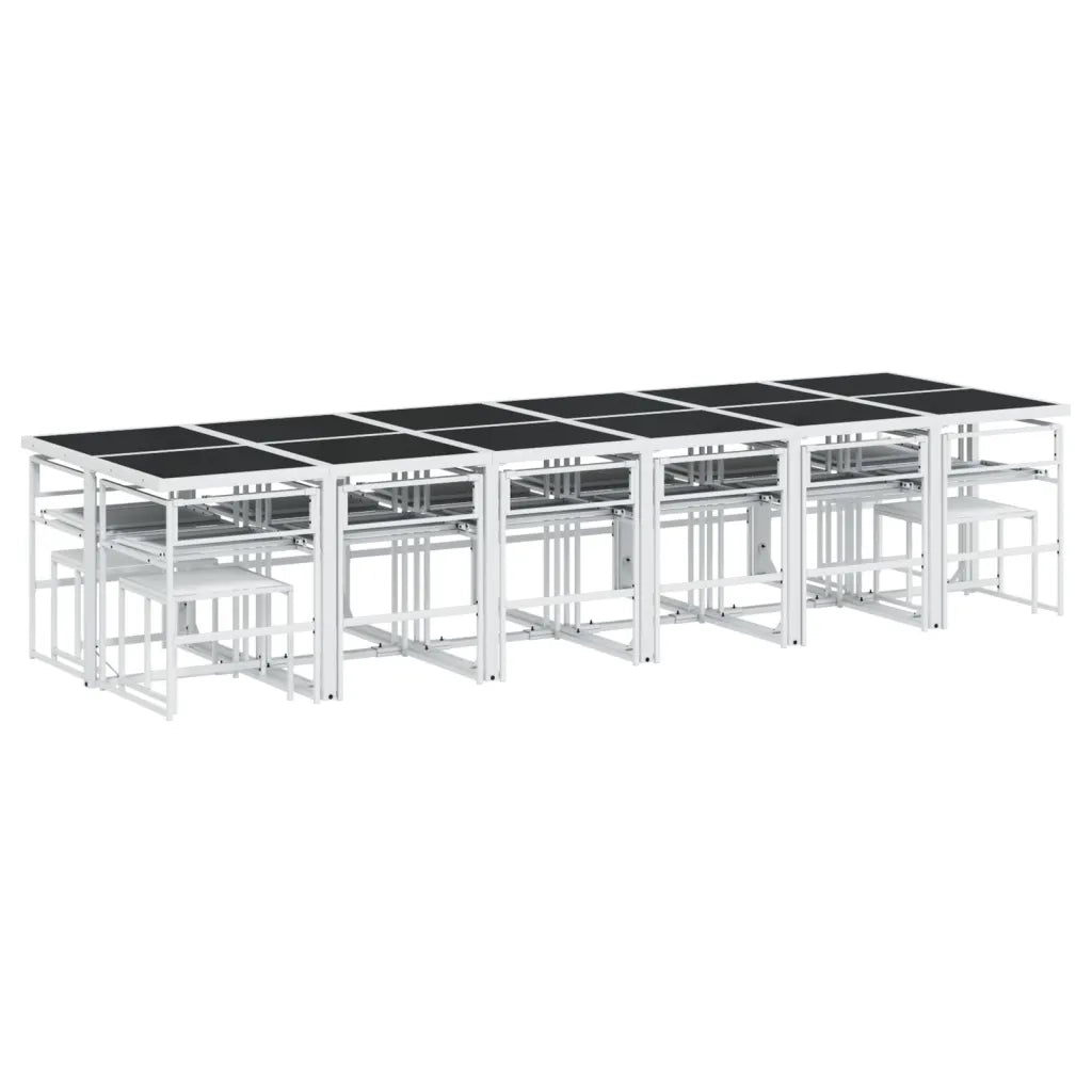 vidaXL Set da Pranzo da Giardino 17 pz con Cuscini Bianco in Textilene