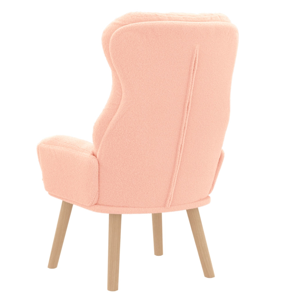 Poltrona Rilassante  in Tessuto Simil Manto Curly Rosa
