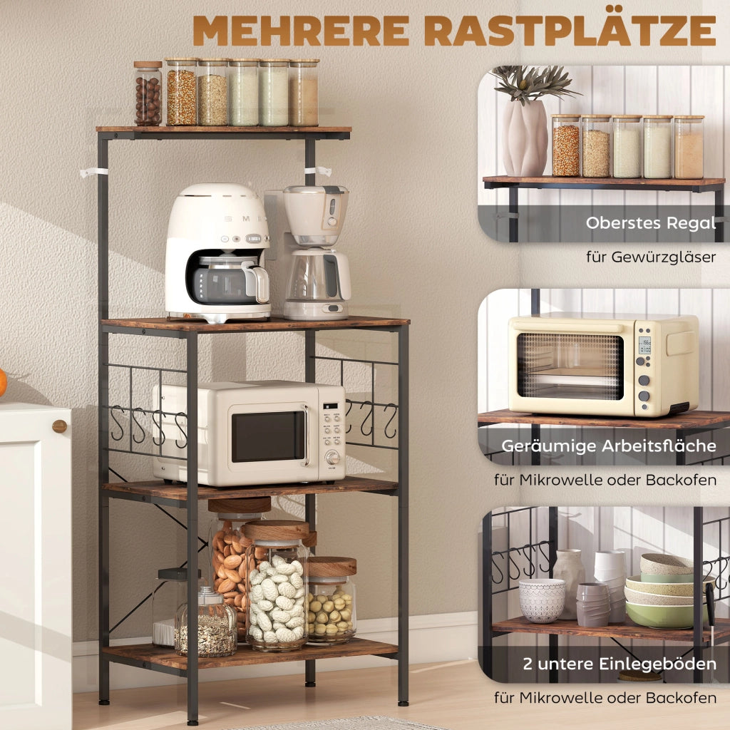 Scaffale da Cucina ¨C zephmum ¨C Marrone e Nero