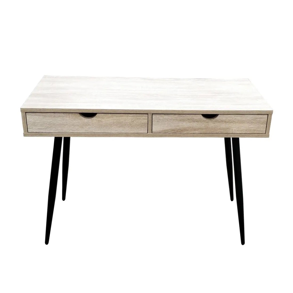Scrivania CALIFORNIA 2 cassetti – Rovere chiaro e nero – Stile scandinavo