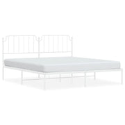 Letto matrimoniale | Letto per adulti | Giroletto con Testiera Metallo Bianco 160x200 cm
