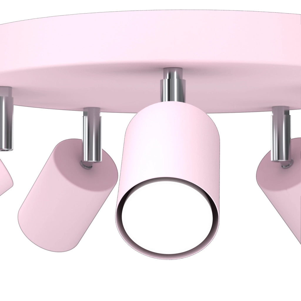 Plafoniera moderna Fun 5 faretti GU10 rosa Luminex