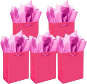 Sacchetti di regalo con carta di carta per matrimoni, compleanni e feste - 20 x 11 x 24 cm (8 x 43 x 10 pollici) - 5 sacchetti + 15 pezzi