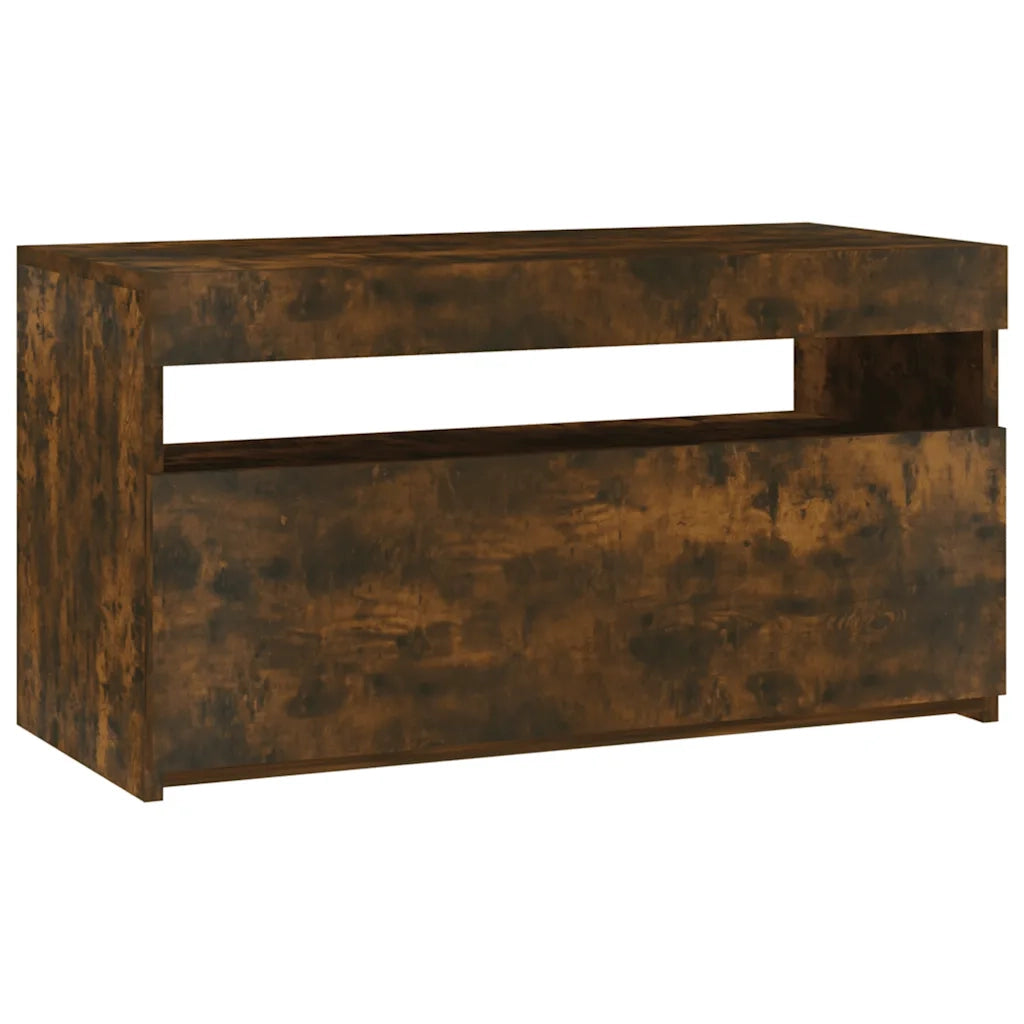 Mobile Porta TV con Luci LED Rovere Fumo 75x35x40 cm 815123