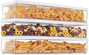 Scatole di conservazione per cibo e pasta, invernale, 1100 ml, con coperchio, 3 pezzi - Contenitori di plastica BPA liberi, stivabili, sicuri per il frigorifero, organizzazione della cucina - Scatole di conservazione per cibo e pasta