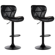 Set di 2 sgabelli in ecopelle nero con altezza regolabile sedia da bar moderna da cucina